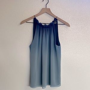 Vince Silk Ombré Blue/Purple Dip Dye Tank Top